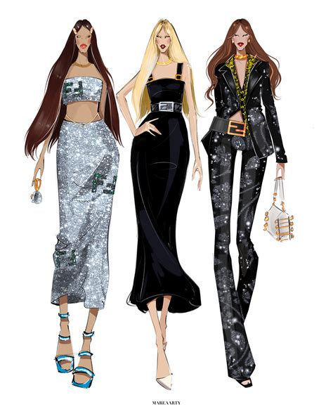 versace fashion illustration